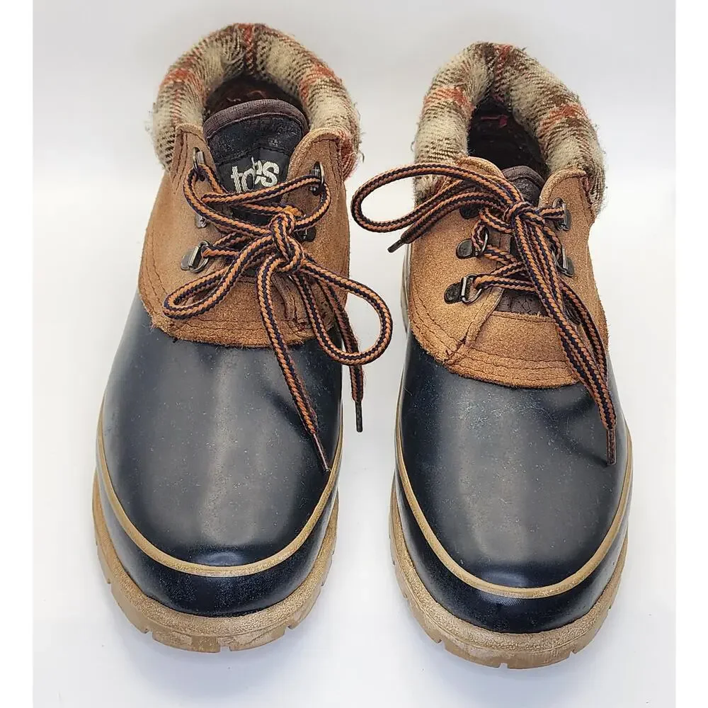 Totes Women’s Duck Boots Plaid‎ Lined Lace-Up Brown Black Size 8